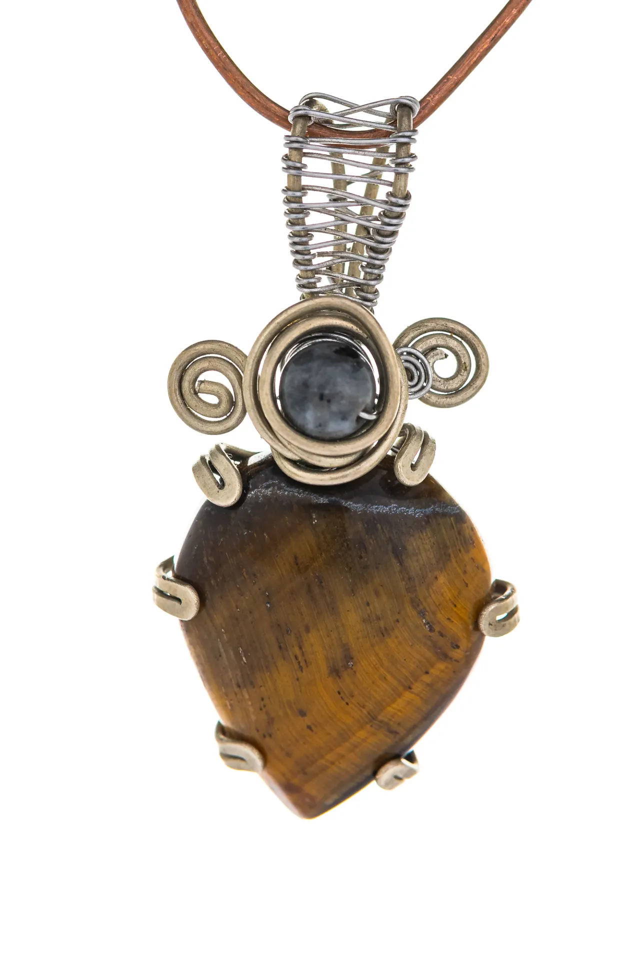 Nomadic Fire — Tiger's eye and labradorite charm