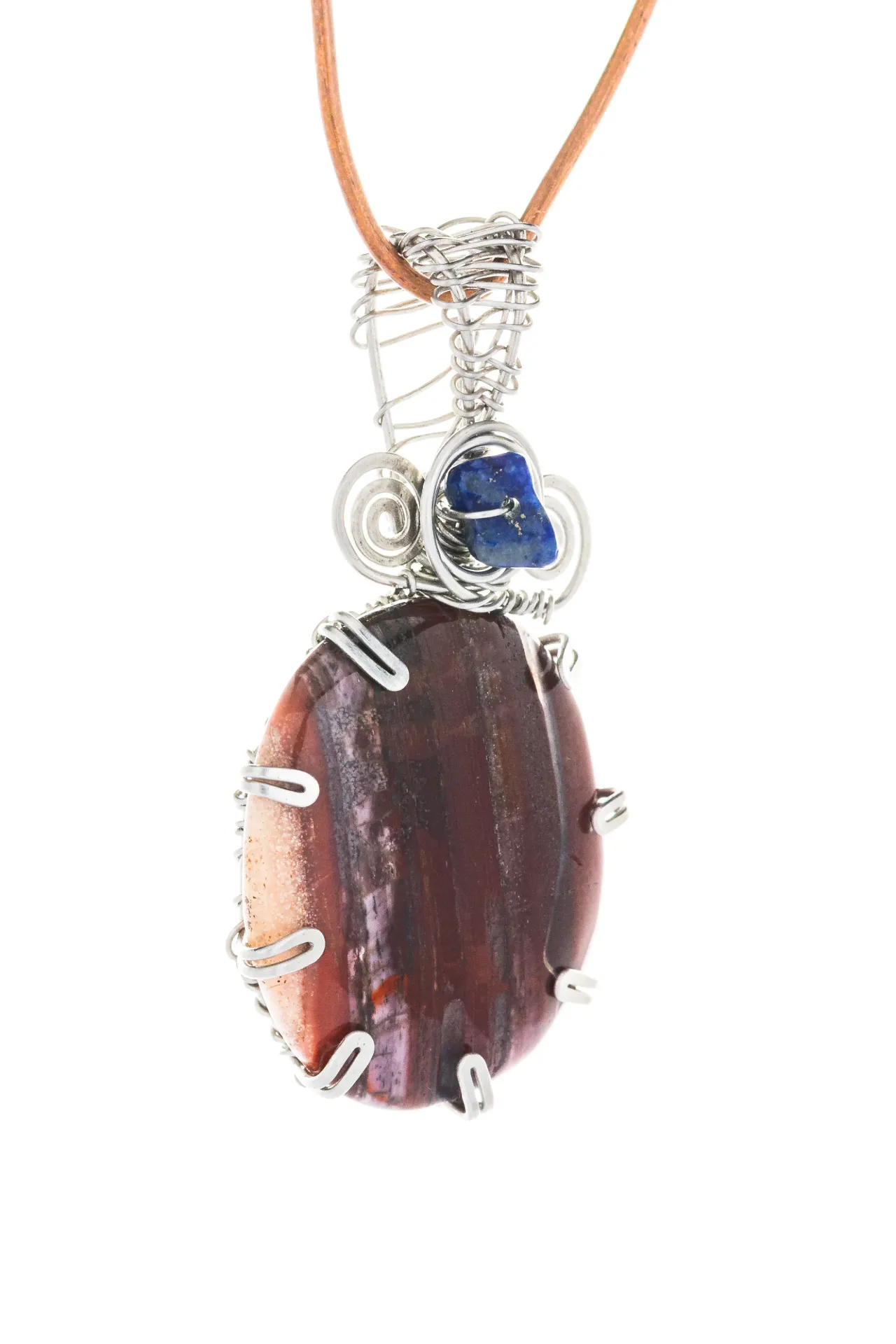 [DI-AC-JA-021] Ancient Earth — Red jasper and lapis lazuli charm